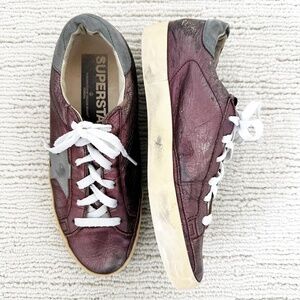 GOLDEN GOOSE Superstar Women’s 38 Shiny Plum Skateboard Deluxe Sneakers Venezia